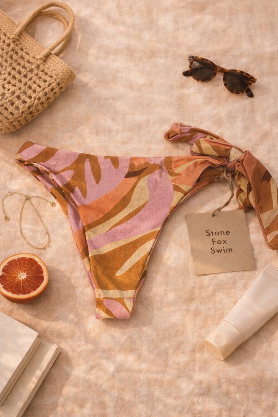 NWT Free People Stone Fox Swim Women's June High Waist Bikini Bottom Tropic SZ S
